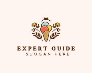 Flower Ice Cream  logo design