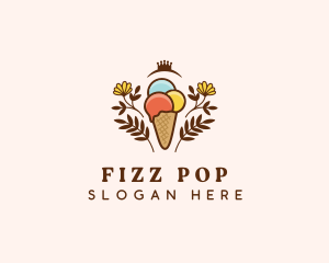 Flower Ice Cream  logo design