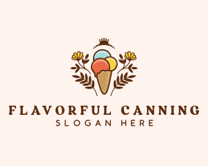 Flower Ice Cream  logo design