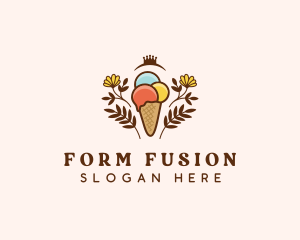 Flower Ice Cream  logo design