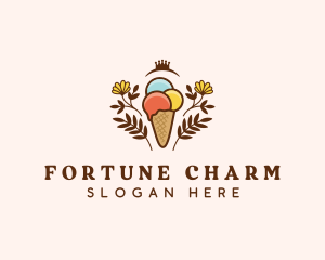 Flower Ice Cream  logo design