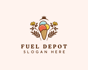 Flower Ice Cream  logo design