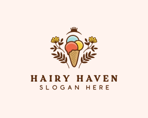 Flower Ice Cream  logo design