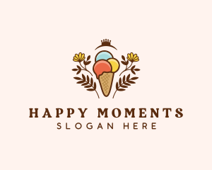 Flower Ice Cream  logo design