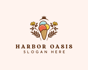 Flower Ice Cream  logo design