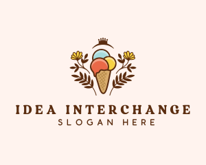 Flower Ice Cream  logo design