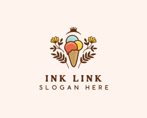 Flower Ice Cream  logo design