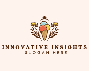 Flower Ice Cream  logo design