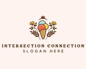 Flower Ice Cream  logo design