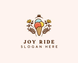 Flower Ice Cream  logo design