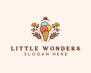 Flower Ice Cream  logo design