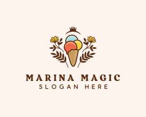 Flower Ice Cream  logo design