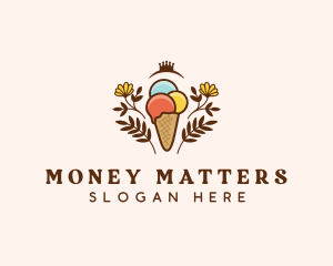 Flower Ice Cream  logo design