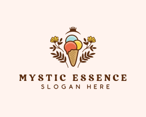 Flower Ice Cream  logo design