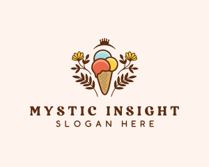 Flower Ice Cream  logo design