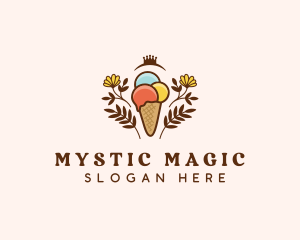 Flower Ice Cream  logo design