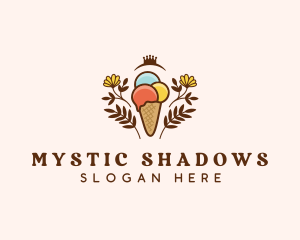 Flower Ice Cream  logo design