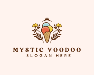 Flower Ice Cream  logo design