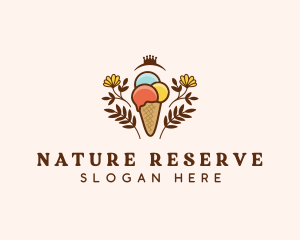 Flower Ice Cream  logo design