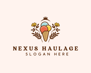 Flower Ice Cream  logo design