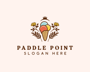 Flower Ice Cream  logo design