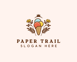 Flower Ice Cream  logo design