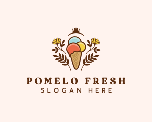 Flower Ice Cream  logo design