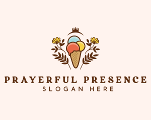 Flower Ice Cream  logo design