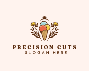 Flower Ice Cream  logo design