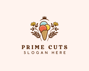 Flower Ice Cream  logo design