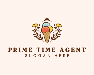 Flower Ice Cream  logo design