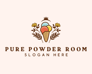 Flower Ice Cream  logo design