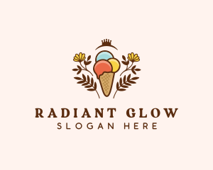 Flower Ice Cream  logo design