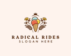 Flower Ice Cream  logo design