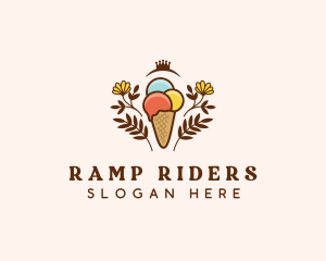 Flower Ice Cream  logo design