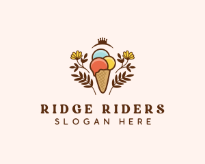 Flower Ice Cream  logo design