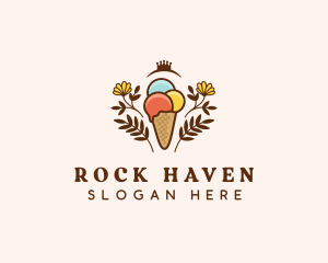 Flower Ice Cream  logo design