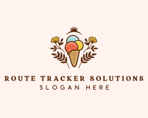 Flower Ice Cream  logo design