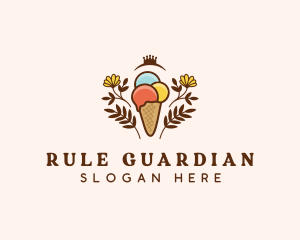 Flower Ice Cream  logo design