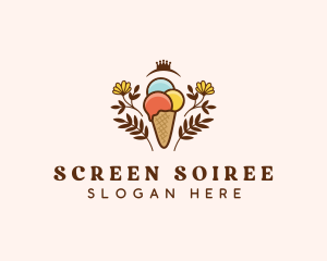 Flower Ice Cream  logo design