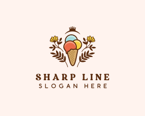 Flower Ice Cream  logo design