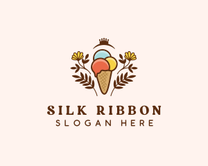 Flower Ice Cream  logo design