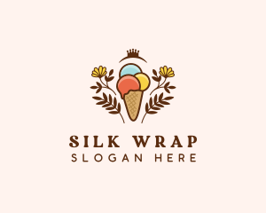 Flower Ice Cream  logo design