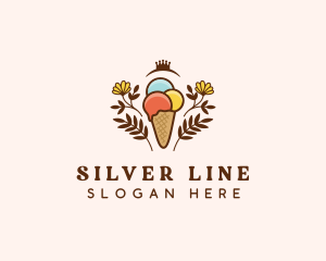 Flower Ice Cream  logo design