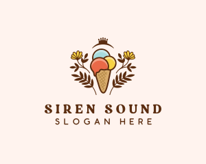 Flower Ice Cream  logo design