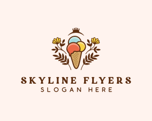 Flower Ice Cream  logo design