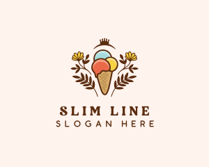 Flower Ice Cream  logo design