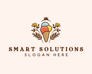 Flower Ice Cream  logo design