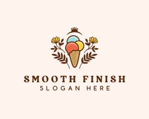 Flower Ice Cream  logo design