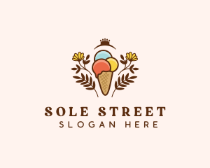 Flower Ice Cream  logo design